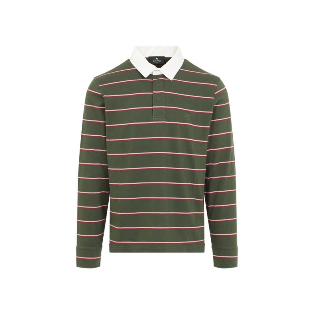 Etro L/S Striped Polo Men